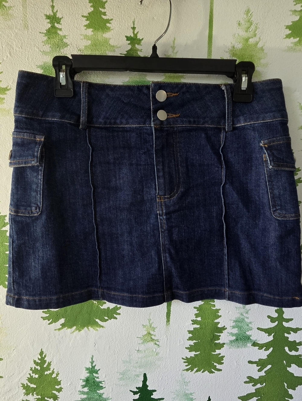 Fashion Nova Dark Blue Denim Mini Skirt